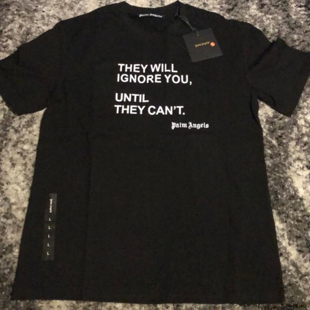 Palm Angels Statements Yellow Butterfly SS20 Black T-Shirt Men’s Large